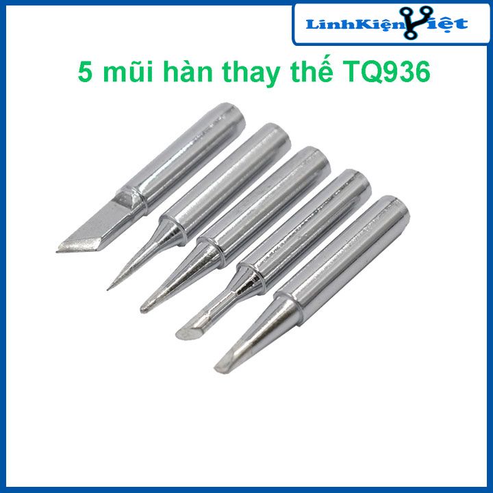 Combo mỏ hàn TQ936 gồm 5 mũi hàn + 1 thiếc + 1 nhựa thông