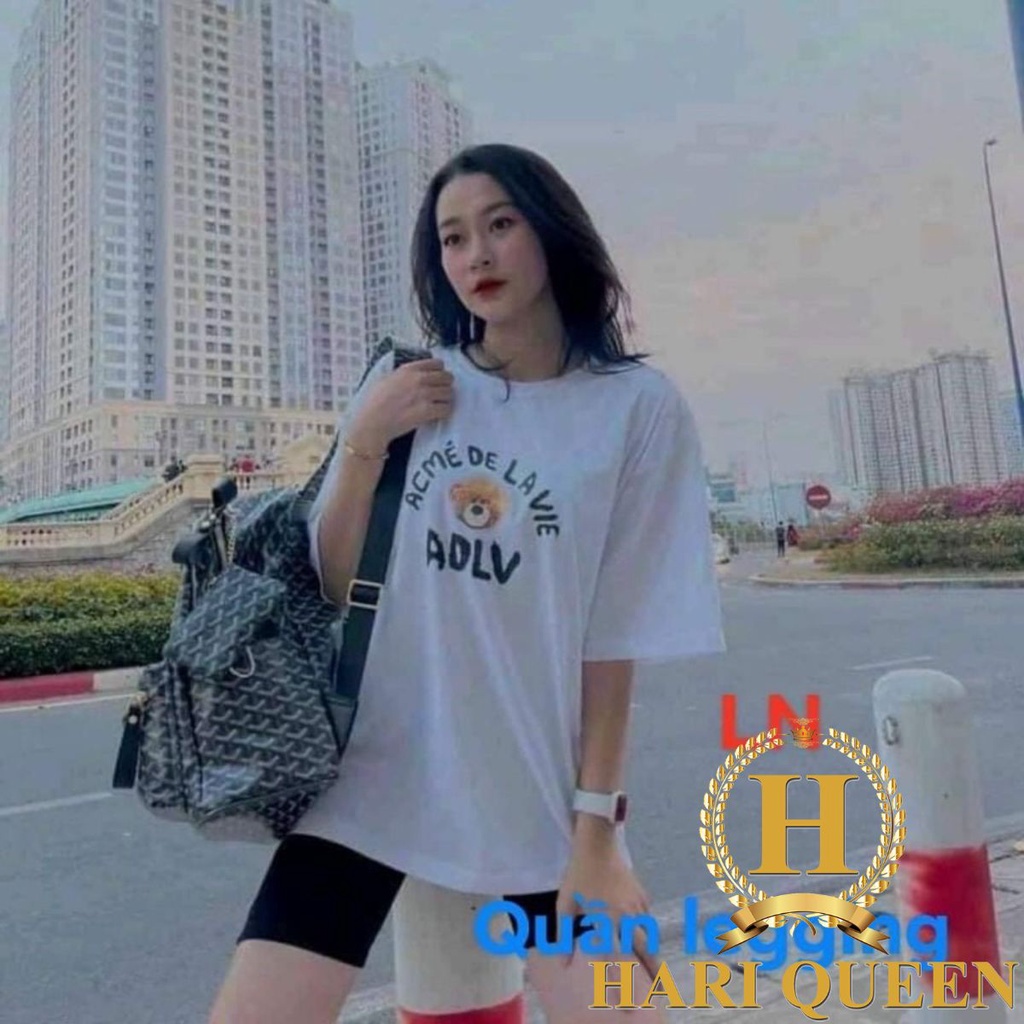 Sét áo phông gấu  Ad Lv + quần legging đùi HARI