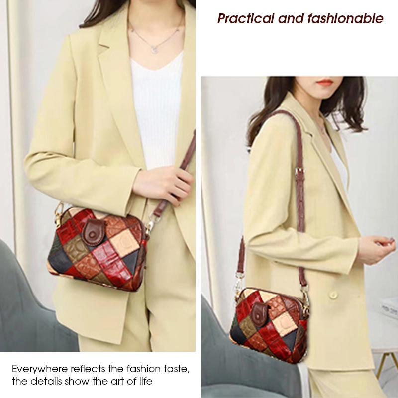 Túi đeo chéo COBBLER LEGEND da thật có khóa kéo thời trang cho nữ