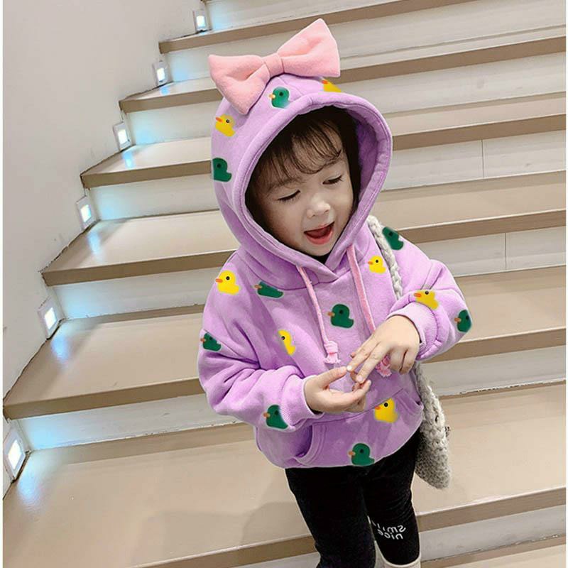 Áo hoodie cho bé gái hình in Vịt phong cách Hàn Quốc cho bé gái 6 -18kg