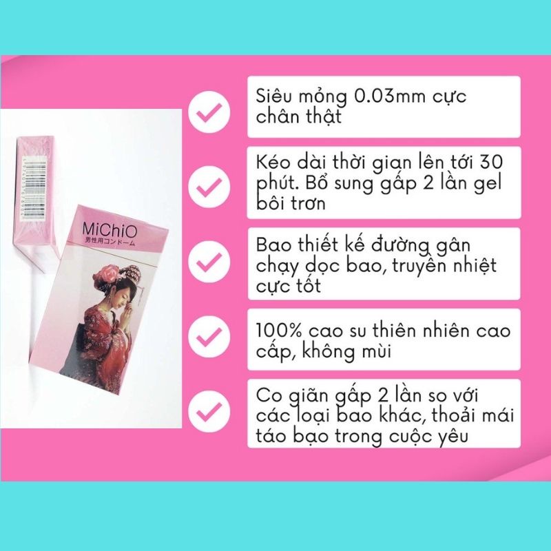 Bao cao su gai Nhật Bản chính hãng cao cấp giá rẻ VIP SACUCO MCO001