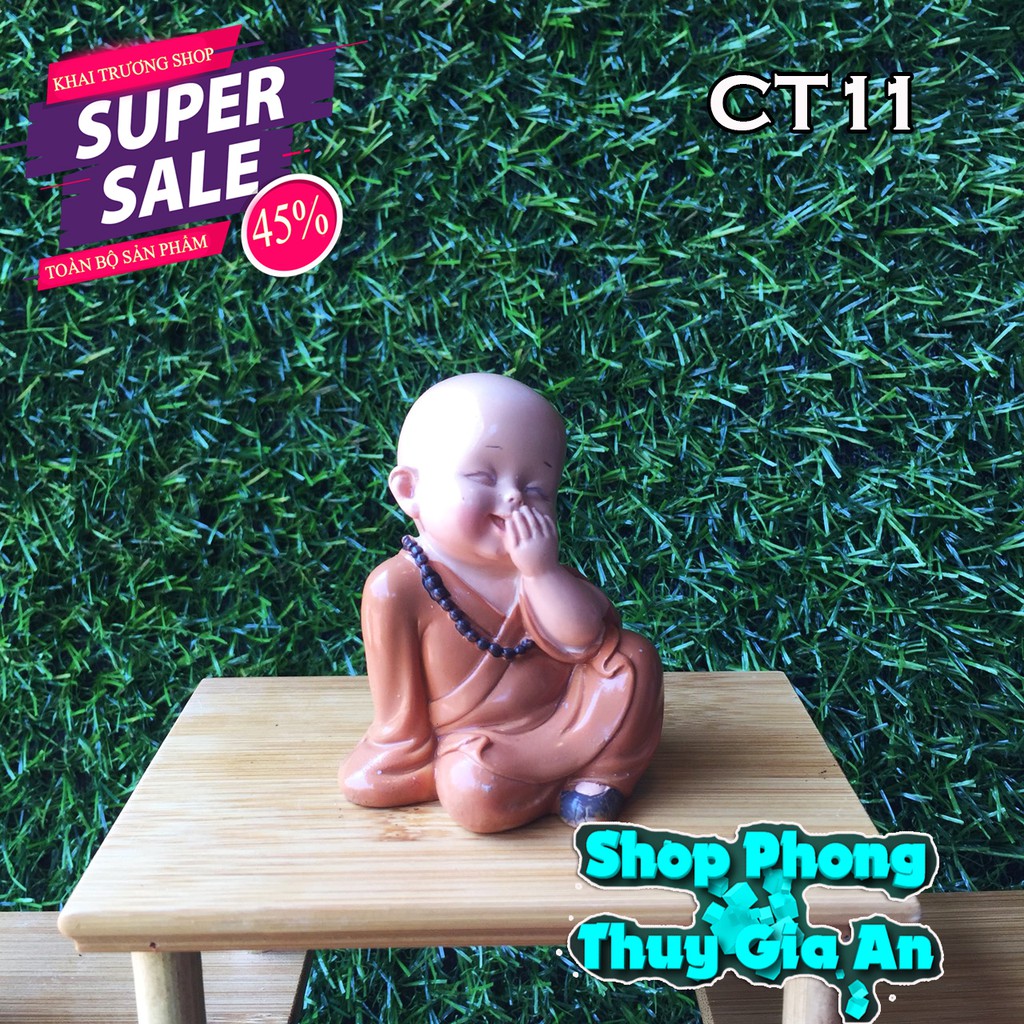 Tượng  Chú Tiểu Phong Thủy, Hàng Thủ công tại Việt Nam Trang trí Nội Thất, Bàn làm việc, bể cá (Bộ 03 tượng)) | BigBuy360 - bigbuy360.vn