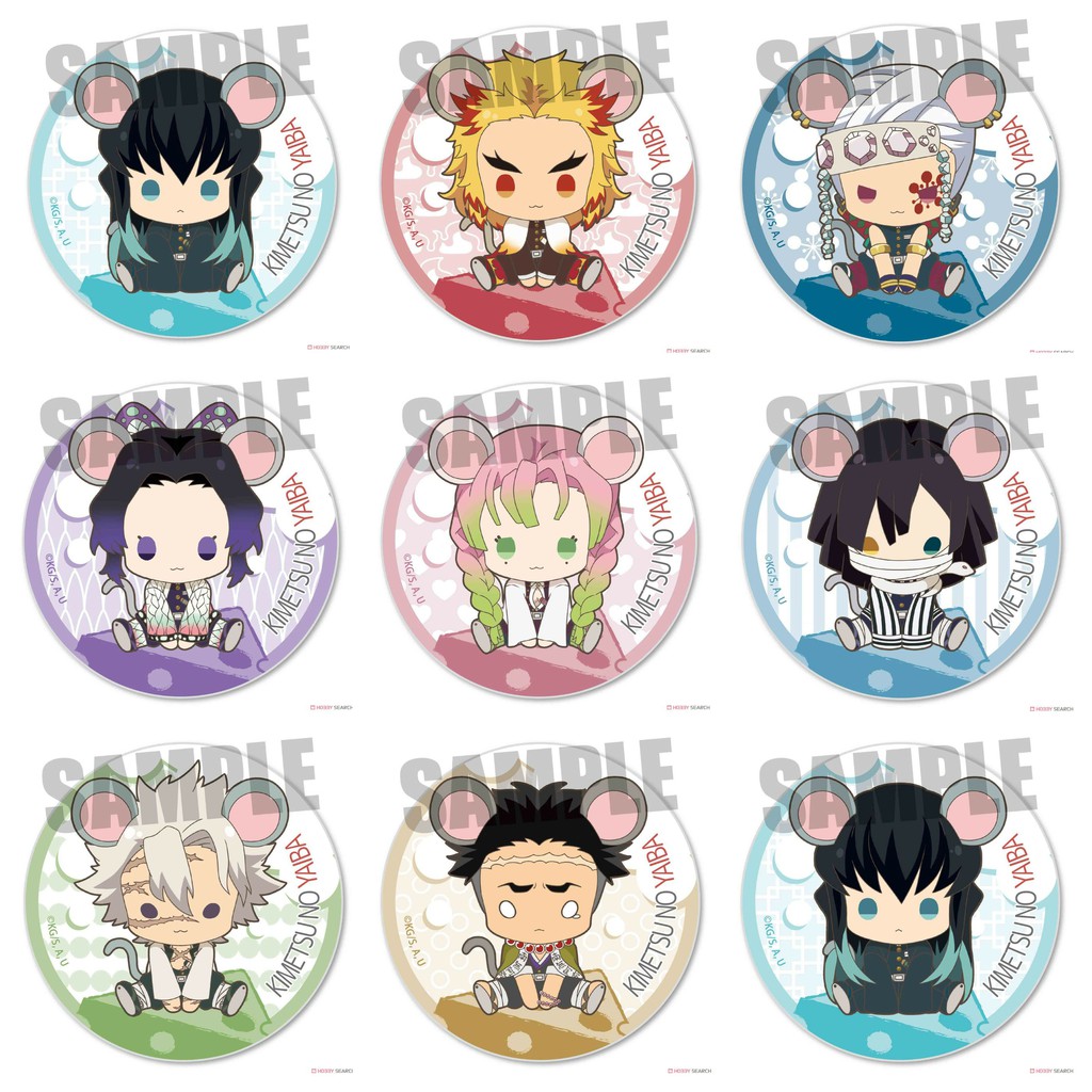 Huy hiệu IN HÌNH Kimetsu no Yaiba Thanh gươm diệt quỷ chibi dễ thương tiện lợi