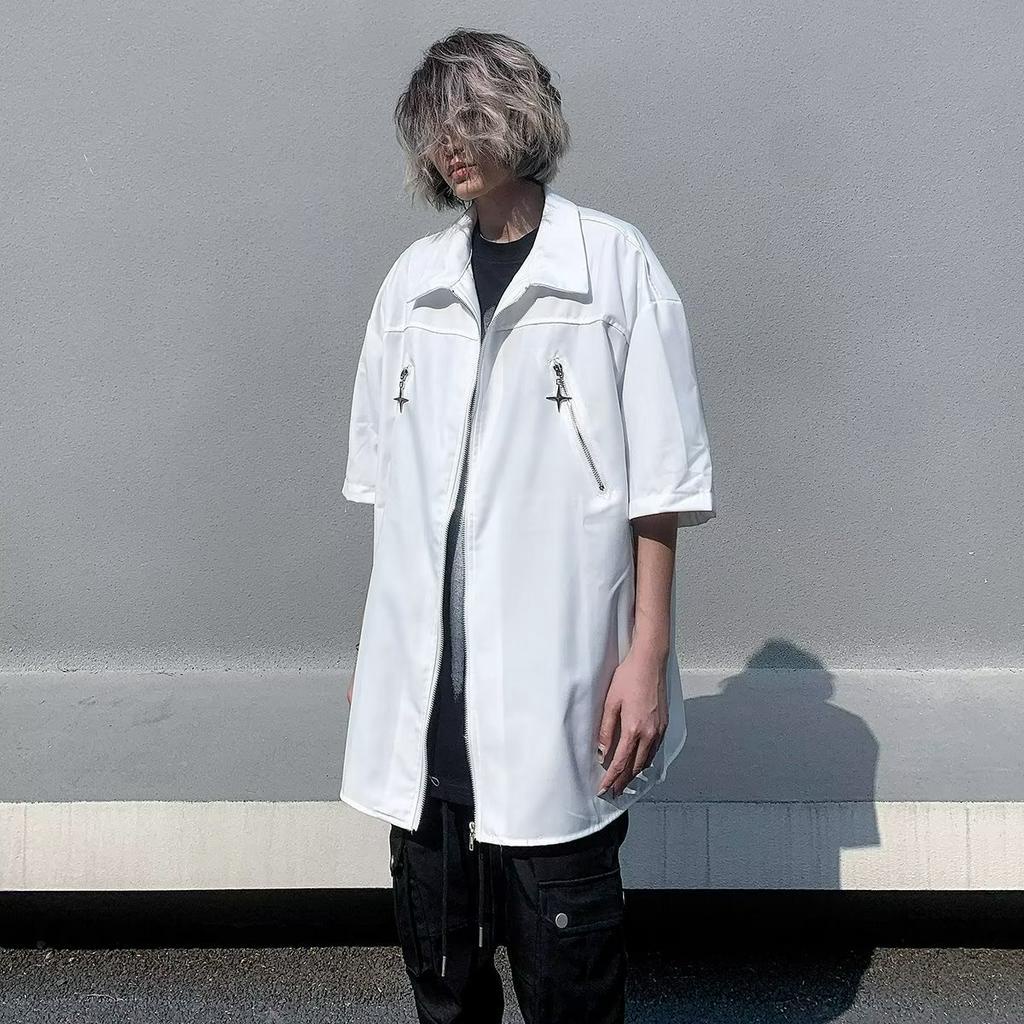 Áo Sơ Mi Ngắn Tay Phong Cách Harajuku Nhật Bản Thời Trang Mùa Hè Cho Nam