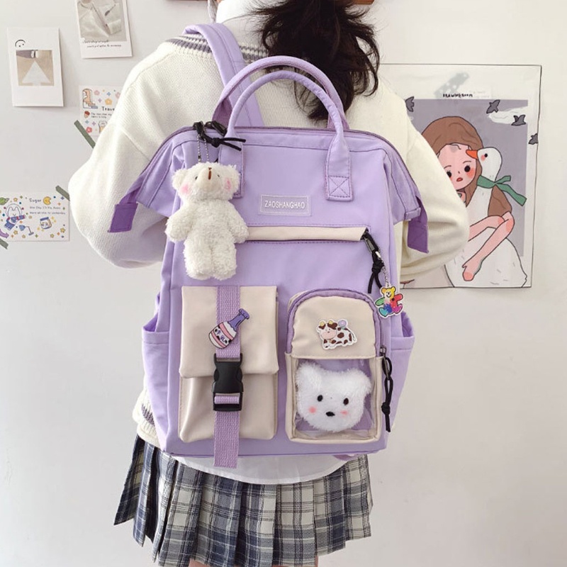 Ba Lô Đi Học Màu Kẹo Ngọt Dễ Thương Cho Nữ