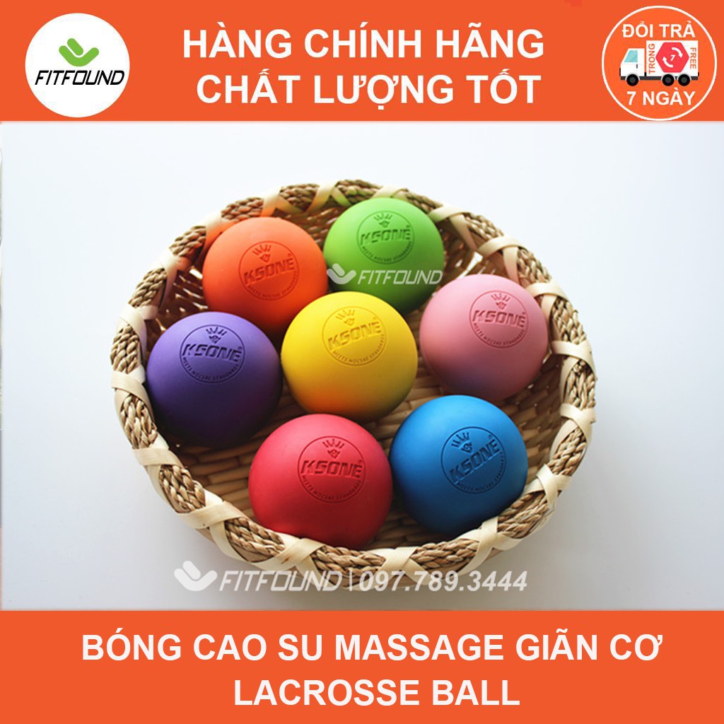 Bóng cao su đặc giãn cơ , dãn cơ- lacrosse ball Ksone chính hãng tặng túi đựng bóng