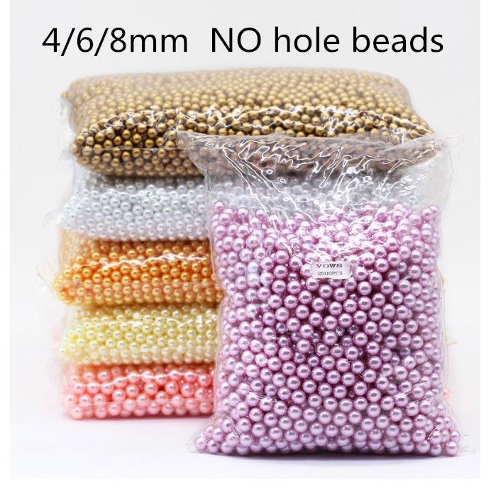 Chuỗi Hạt Ngọc Trai Giả 4 / 6 / 8mm Tự Làm Trang Sức Tiện Lợi