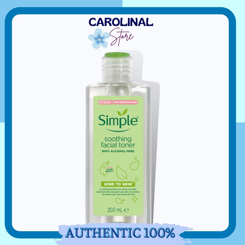 Nước hoa hồng simple [Dùng Là Mê-Hàng Auth] Nước hoa hồng Simple Kind to Skin Soothing Facial Toner (mẫu mới)