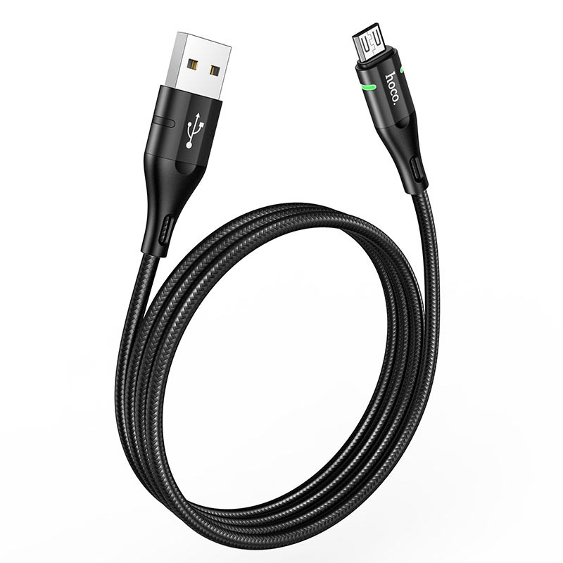 Cáp sạc nhanh Hoco U93 đầu IP, Micro, Type-C siêu bền 2.4A dây dài 1.2m