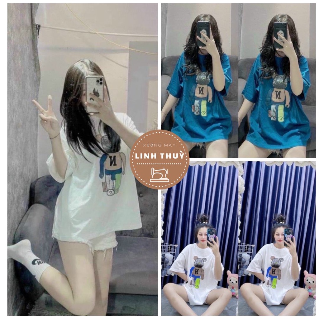 Áo thun tay lỡ gấu N form rộng unisex - Phông cộc oversize phong cách vintage đường phố cá tính nam nữ Ulzzang