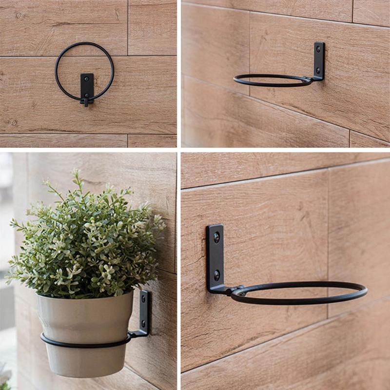 Set 3 Giá Đỡ Chậu Hoa 4 / 6 inch Bằng Kim Loại Treo Tường Siêu Bền