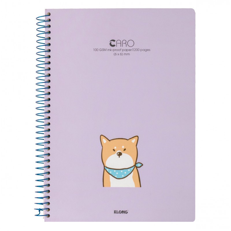 Sổ lò xo đơn Caro (6 x 6) mm A4, giấy 100gsm không lem, viết Bullet Journal - 200 trang; MS 590