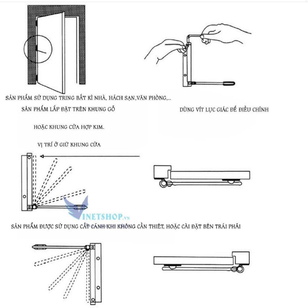 Phụ Tùng Bản Lề Cửa Tự Động Có Thể Điều Chỉnh Thay Thế Tay Co Thủy Lực -Thiết Bị Đóng Cửa Thông Minh Không Gây Ồn Phù Hợ