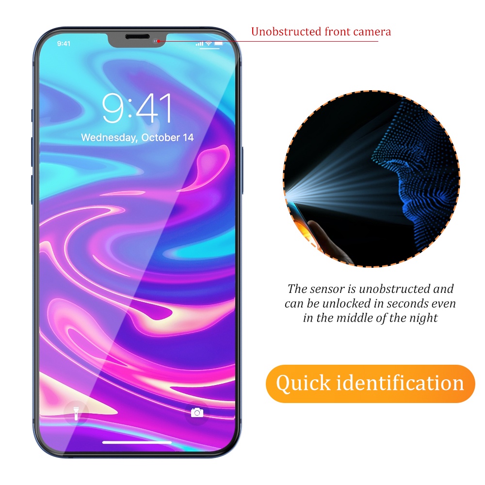 Kính cường lực 9D bảo vệ toàn màn hình thích hợp cho IPhone 14 13 12 Mini Pro Max Plus