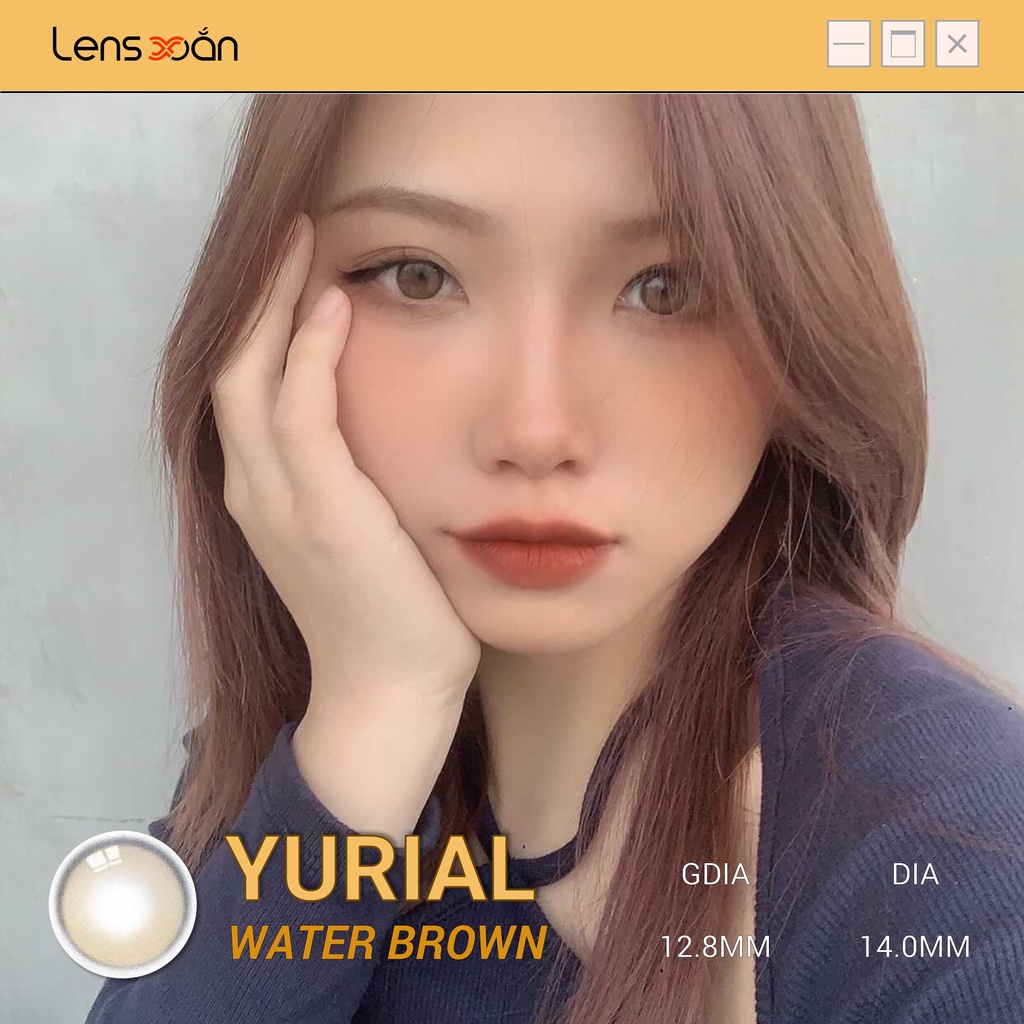 KÍNH ÁP TRÒNG YURIAL WATER BROWN CỦA IDOL LENS ( 12 tháng) : Nâu trong tự nhiên như màu nắng | Lens Xoắn (GIÁ 1 CHIẾC)