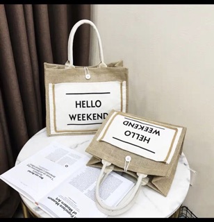 Túi cói đi biển mới