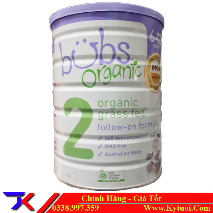 Sữa Bubs Organic Úc Số 2 800g