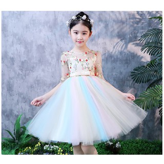 Váy Đầm Công Chúa Bé Gái Size 15-35kg Hàng Quảng Châu Thêu Hoa Siêu Xinh