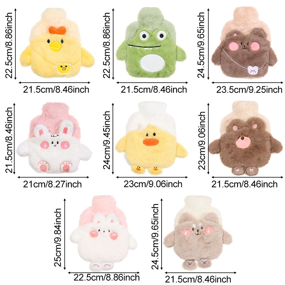 Lanfy Túi Chườm Nóng PVC Phủ Vải Lông PVC Mềm Mại Hình Thú Hoạt Hình Giảm Căng Thẳng Có Thể Tái Sử Dụng Làm Túi Chườm Nóng