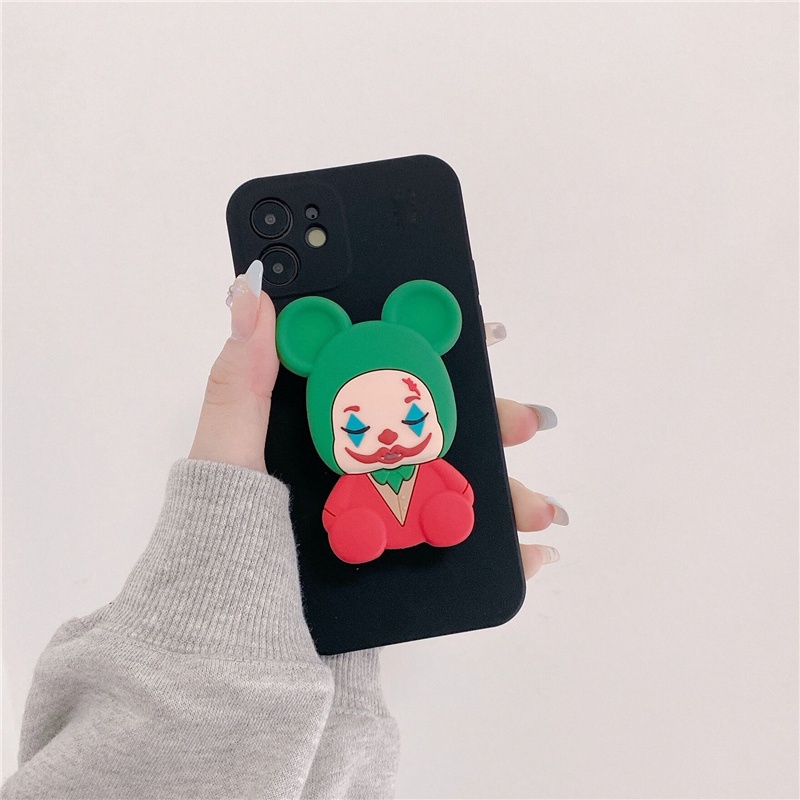 Ốp điện thoại mềm có giá đỡ túi khí hình chú hề cho Samsung S6 S7 EDGE S8 S9 PLUS S10 LITE S20 FE S21 ULTRA