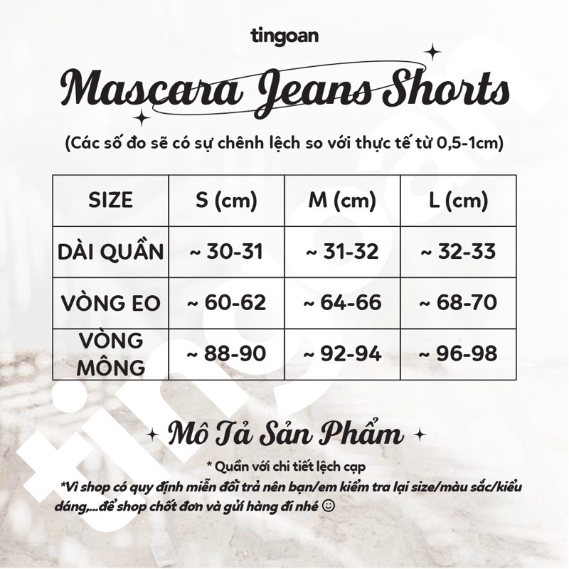 TINGOAN® - Quần short bò cắt cạp lệch màu lông chuột tingoan MASCARA JEANS SHORT/LC