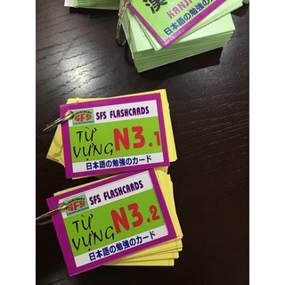 Flashcards từ vựng N3 - thẻ học từ vựng N3 có ép plastic chống nước