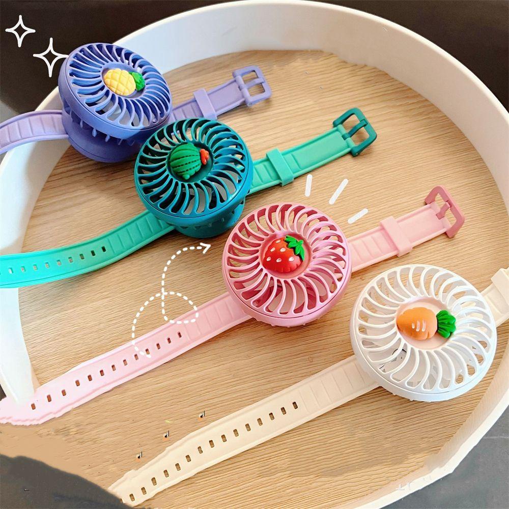 Quạt Nhỏ Đeo Cổ Tay / Đồng Hồ Để Bàn Kích Thước Nhỏ Gọn Tiện Lợi Dành Cho Gia Đ