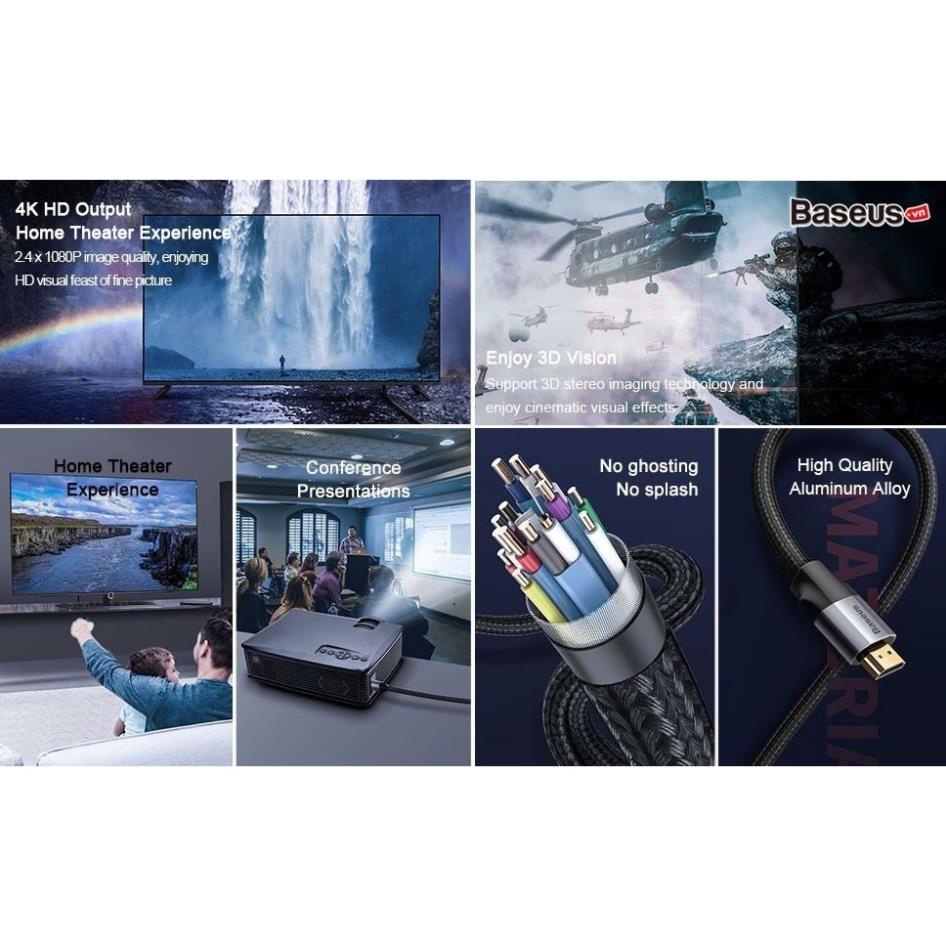 Cáp HDMI 8K cao cấp Baseus HDMI to HDMI Cable , 8K Video Cho PS5 / PS4 / Máy Tính /TV Box / Máy Chiếu