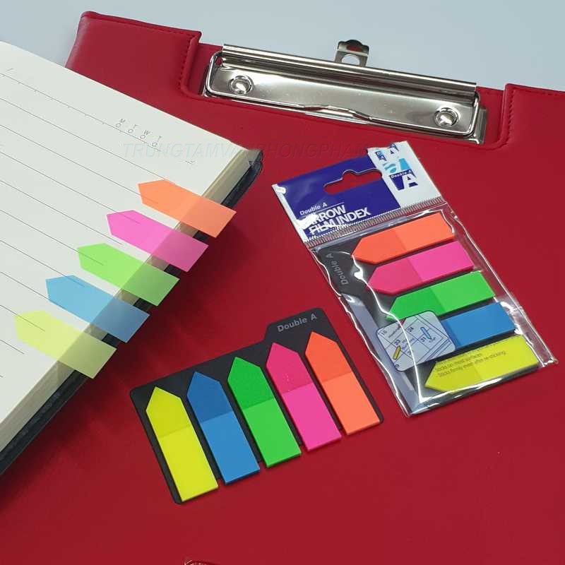 Giấy note mũi tên Double A giấy nhựa phân trang 5 màu dạ quang loại đẹp ANKICO