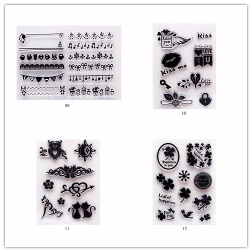 Con dấu nhựa trong suốt hình bảng chữ cái trang trí scrapbook