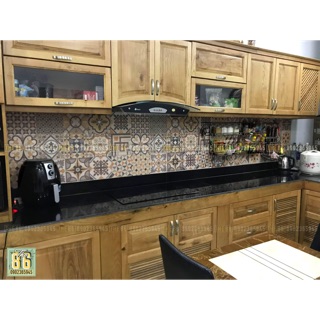 Decal gạch bông dán bếp vintage