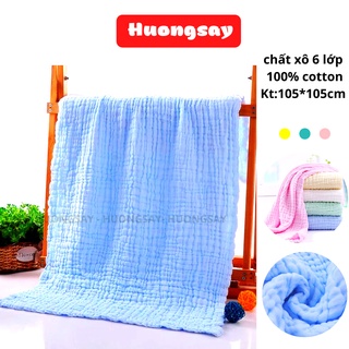 Chăn xô trơn màu 6 lớp sợi tre 105*105cm