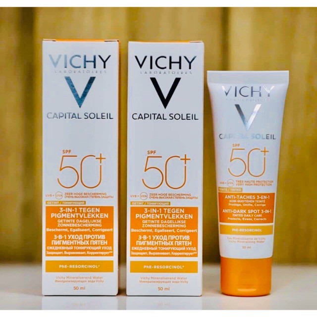 Kem Chống Nắng Ngăn Sạm Da Vichy Soleil 3-in-1 Tinted Anti Dark Spots Care SPF50+ (50ml)