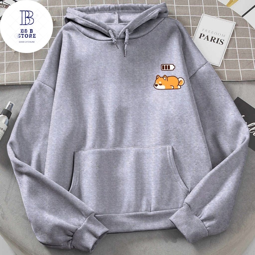 ÁO KHOÁC HOODIE NỈ IN CÚN NGỦ CỰC ĐẸP FORM NAM NỮ ĐỀU MẶC ĐƯỢC