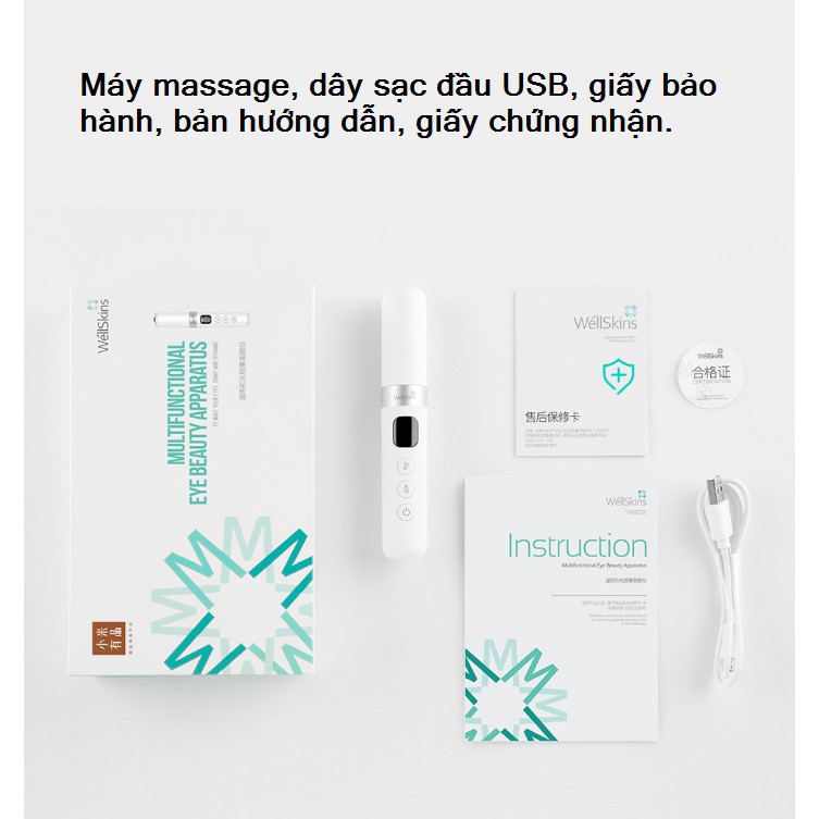 Máy massage mắt giảm thâm giảm nếp nhăn WéllSkins MY-300