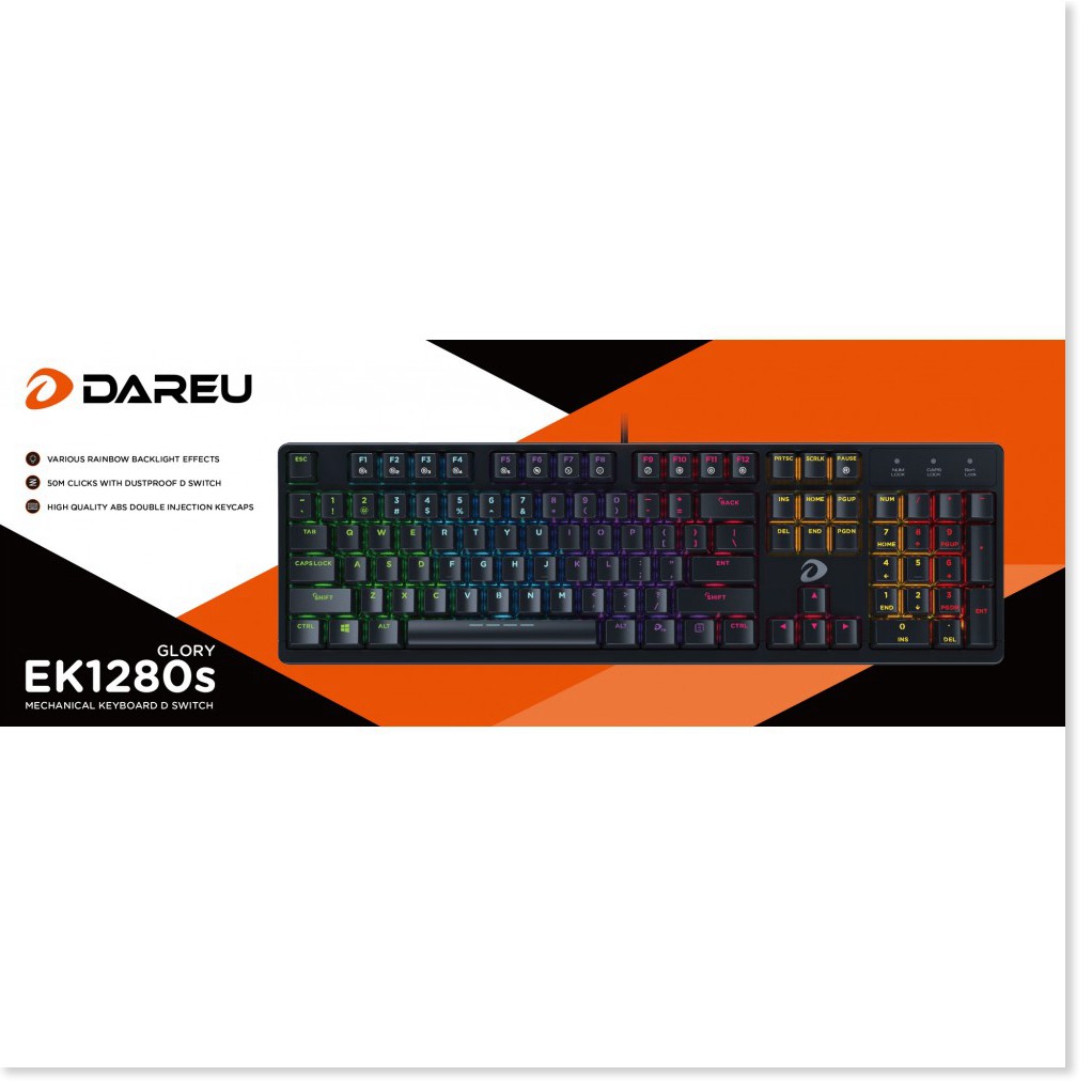 BÀN PHÍM CƠ DAREU EK1280S LED RAINBOW ĐEN