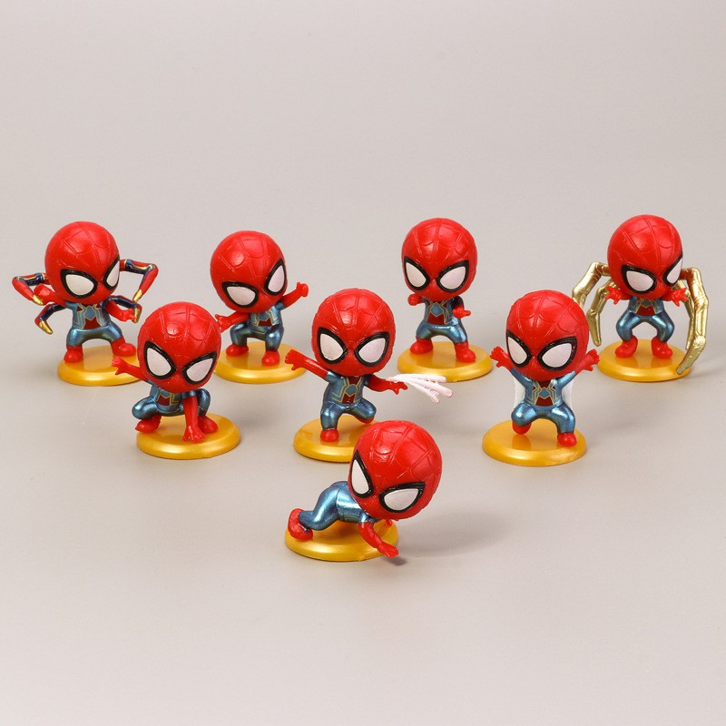 Người Nhện Spider Man Chibi nhựa nặng trang trí bánh kem, phụ kiện sinh nhật, đồ trang trí bánh kem sinh nhật