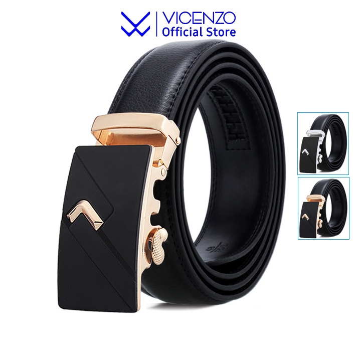 Thắt Lưng Nam Da Mềm Cao Cấp VICENZO Dây Bản Nhở 3,5 Cm Khóa Tự Động. Dây Nịt Lưng Nam Có Bảo Hành Lỗi 1 Đổi 1