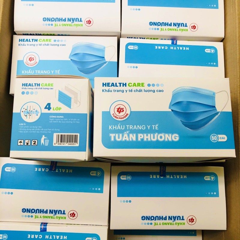 [SIÊU HOT]khẩu trang y tế kháng khuẩn 4 lớp dày dặn hàng công ty có đủ giấy tờ(1hộp/50cái) | BigBuy360 - bigbuy360.vn