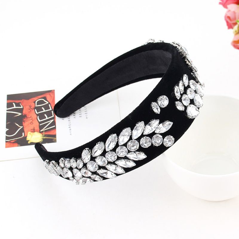 Băng Đô Cài Tóc Bản Rộng Đính Ngọc Trai Nhân Tạo Phong Cách Dân Tộc Cho Nữ