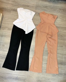 Set áo cúp phối quần suông (loe)