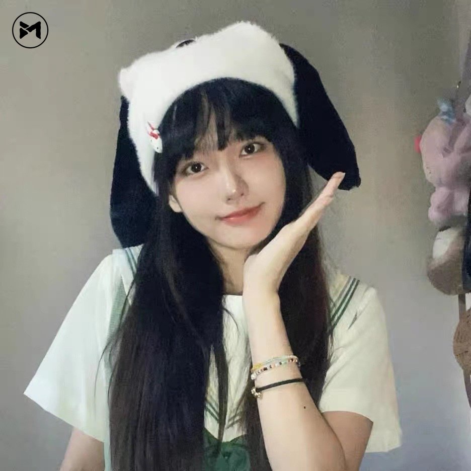 Mũ Len Dệt Kim Đính Tai Thỏ Dễ Thương Thời Trang Mùa Đông Nhật Hàn Ấm Áp