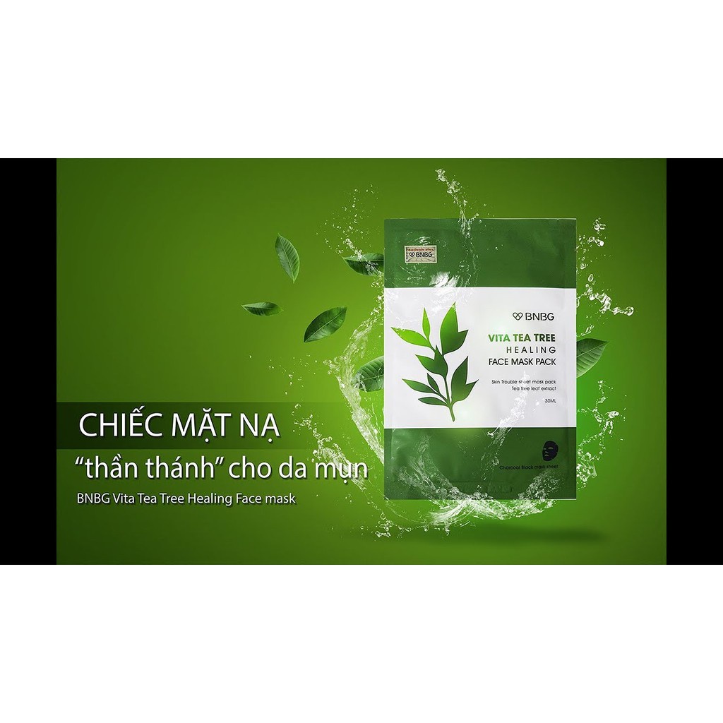 Combo 5 Mặt nạ thải bã nhờn và giảm mụn chiết xuất tràm trà BNBG Vita Tea Tree Healing Face Mask Pack 30ml x 5