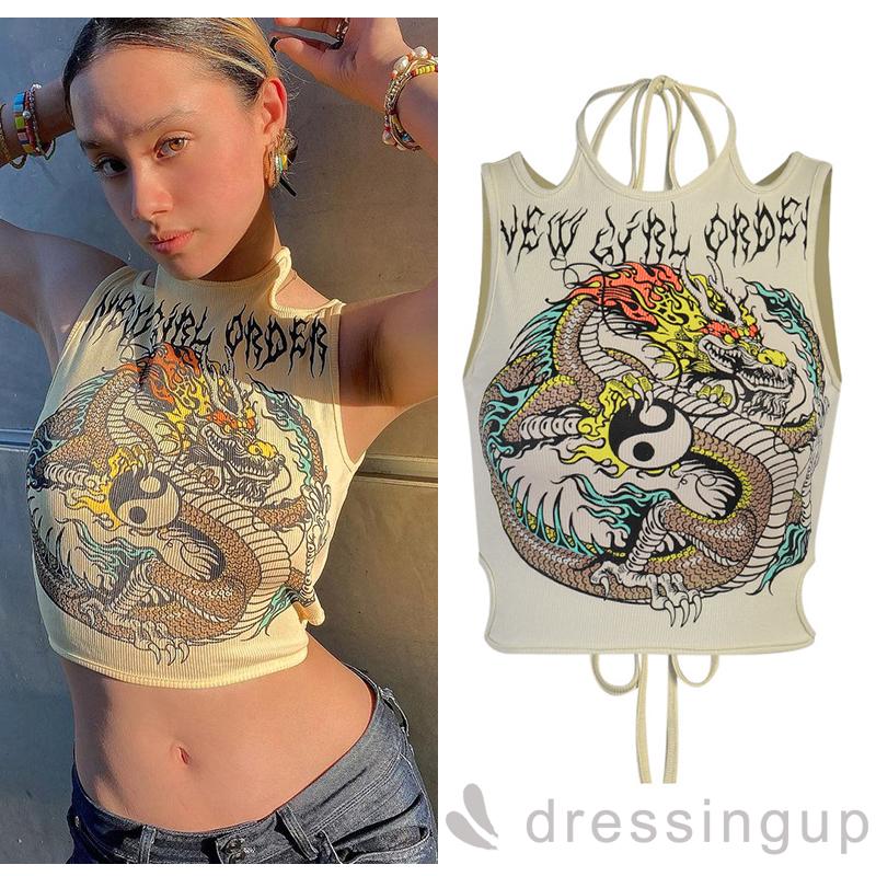 Áo Nữ Không Tay In Hình Rồng Thời Trang | BigBuy360 - bigbuy360.vn