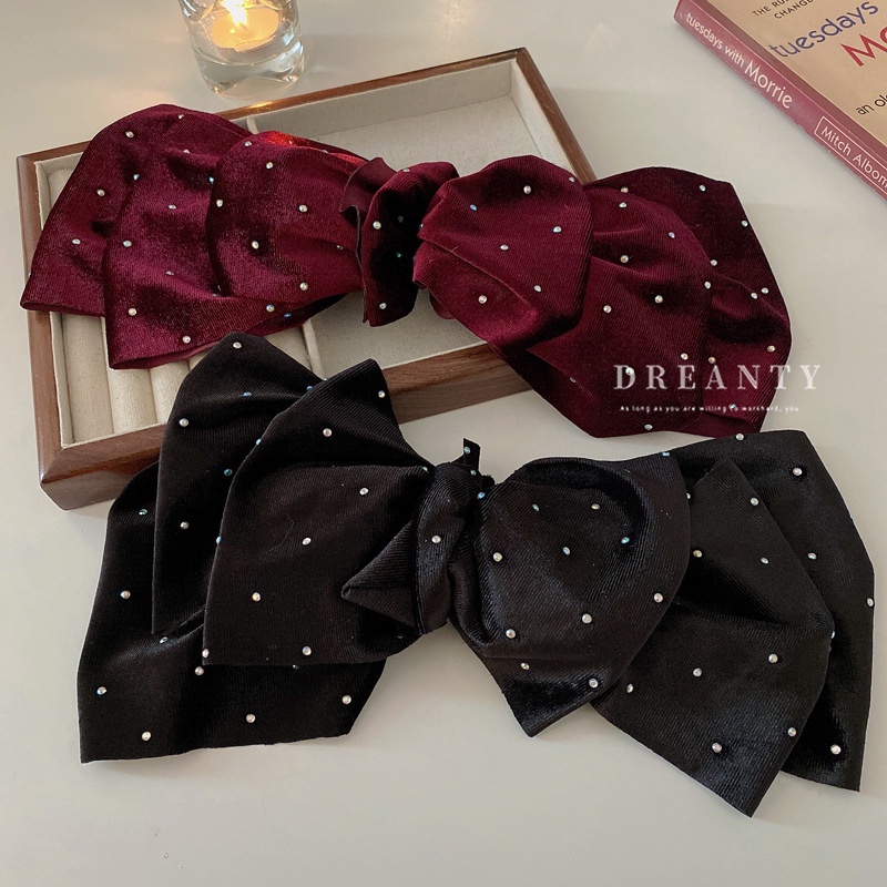 Kẹp Tóc Đính Nơ Họa Tiết Ngôi Sao / Chấm Bi Thời Trang Cao Cấp Dành Cho Nữ