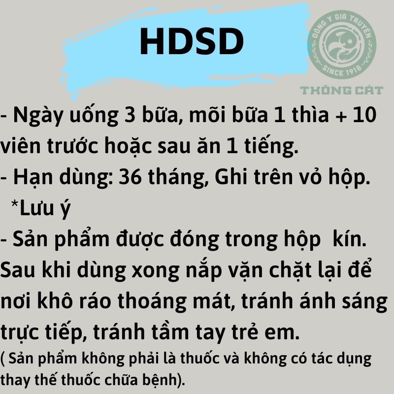 Viên dạ dày thảo mộc Đông y gia truyền Thông Cát - Tạm biệt các vấn đề dạ dày