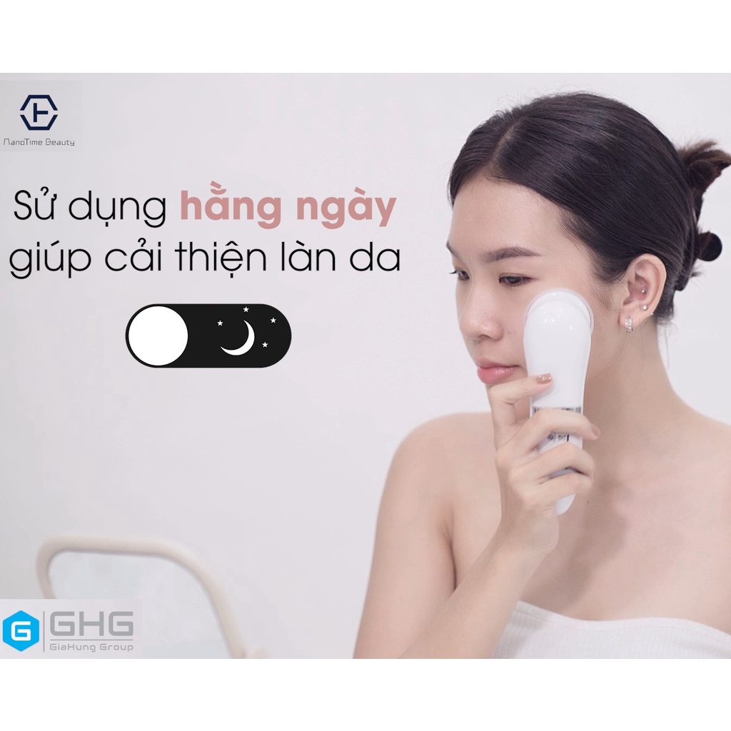 Máy điện di tinh chất siêu âm 3in1 NanoTime F65i HTBeauty, bổ xung ION, nâng cơ EMS, Ánh sáng Photon trẻ hoá da