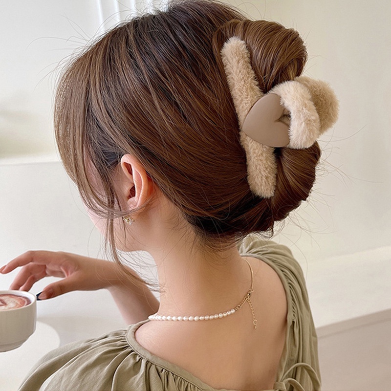 Kẹp Tóc Càng Cua Đính Trái Tim Bằng Vải Bông Đáng Yêu Thời Trang Thu Đông Hàn Quốc Ngọt Ngào Dành Cho Bạn