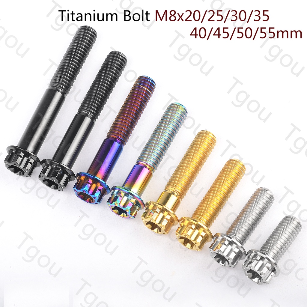 Bu Lông Lục Giác Bằng Titan M8x20 / 25 / 30 / 35 / 40 / 45 / 50 / 55mm Torx T40 Chuyên Dụng Cho Xe Mô Tô