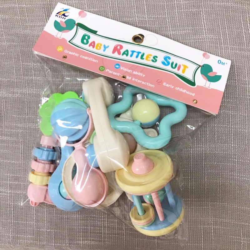 Bộ xúc xắc gặm nướu 8 món Baby Rattles [ babyboo ]